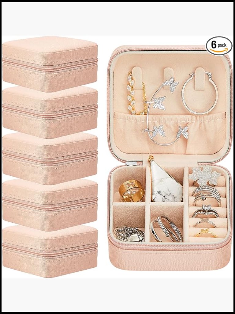 Travel Jewelry Organizer Box Elegant Minimal Zipper Compartment Gift